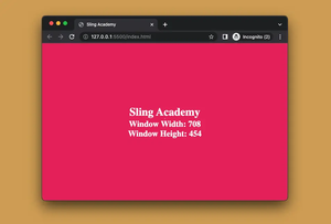 JavaScript: Get the Width & Height of the Window