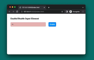 JavaScript: Programmatically Disable/Enable a Text Input