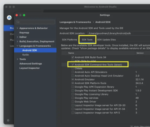 Solving Flutter error: cmdline-tools component is missing