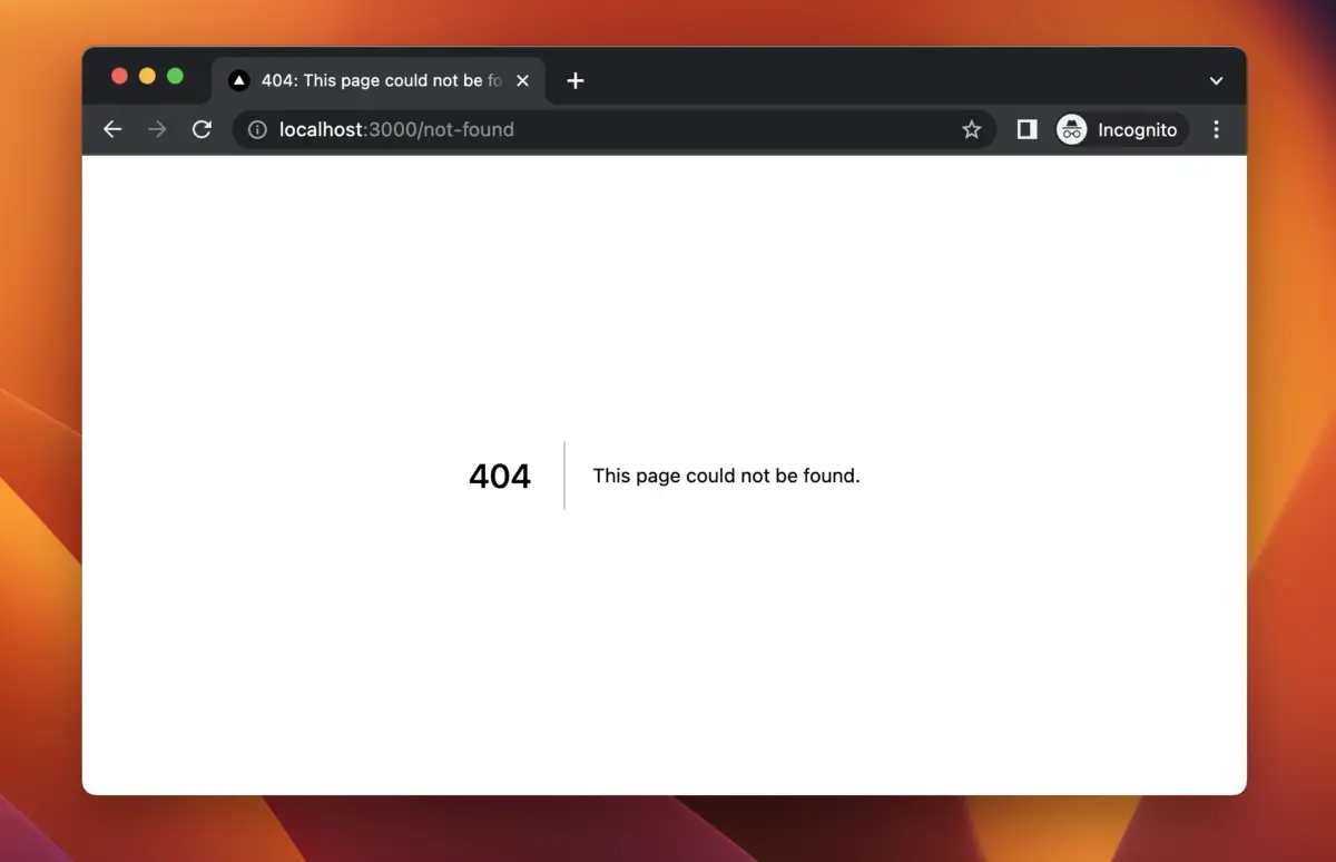 Default 404 page in Next.js